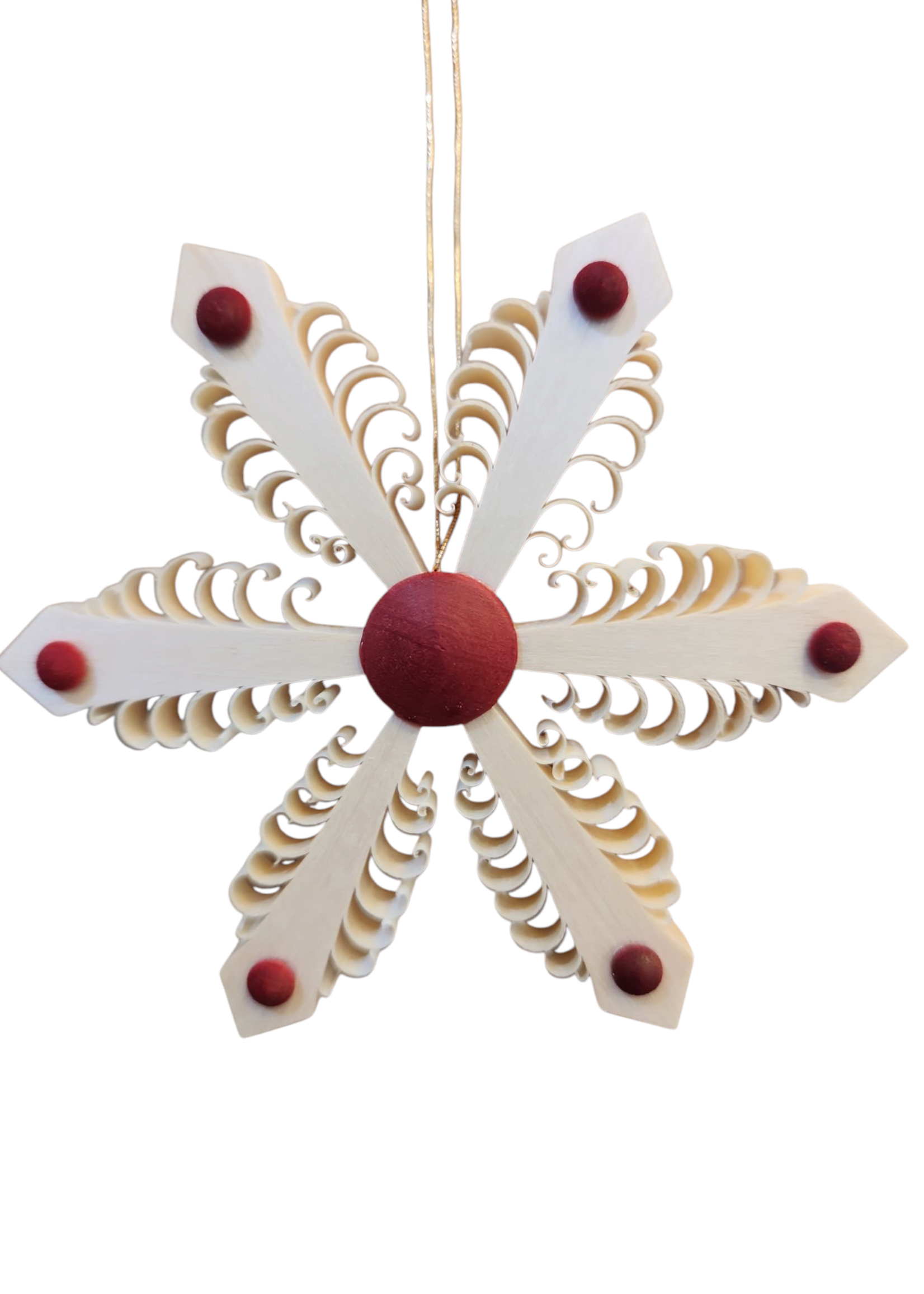 Rudolph 326/R Ornament Curly Wood Red