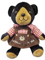T186  Teddy Black Bear Girl  12 inches