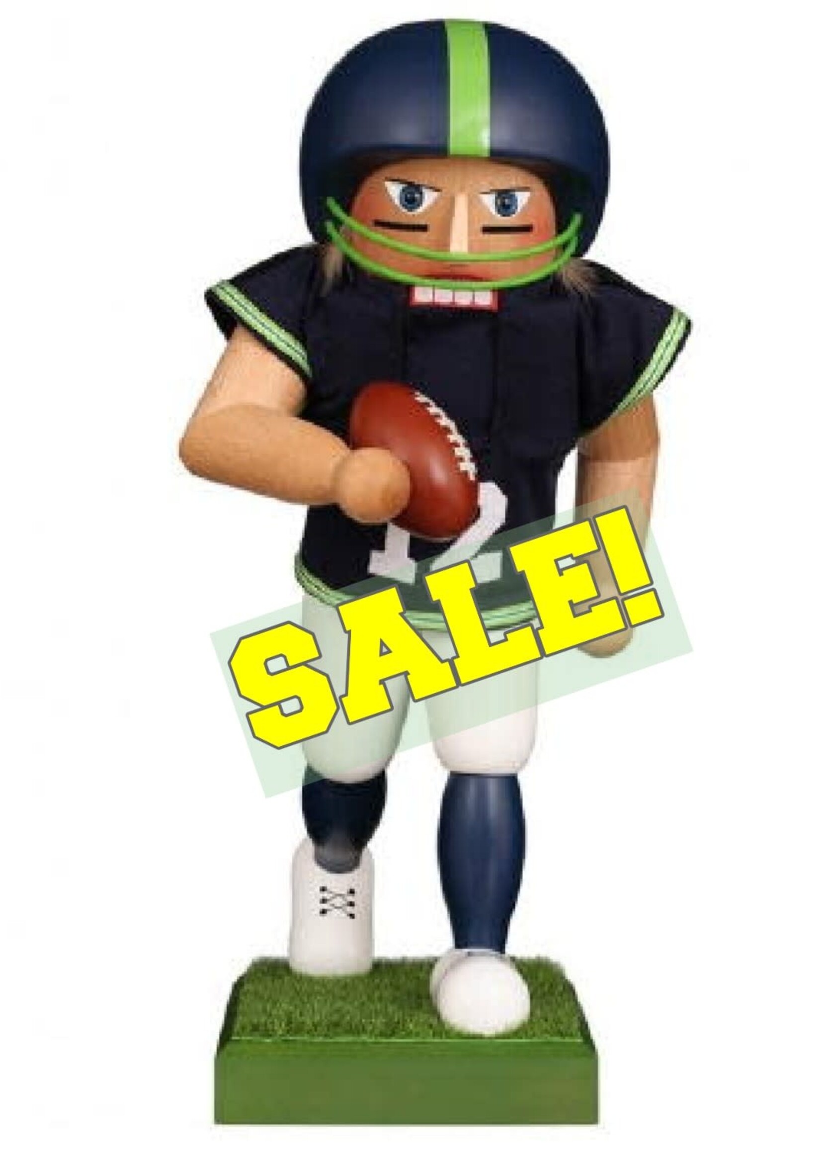Christian Ulbricht 00 0837 Football Star Nutcracker (Seahawk Color) - 16.5 inches