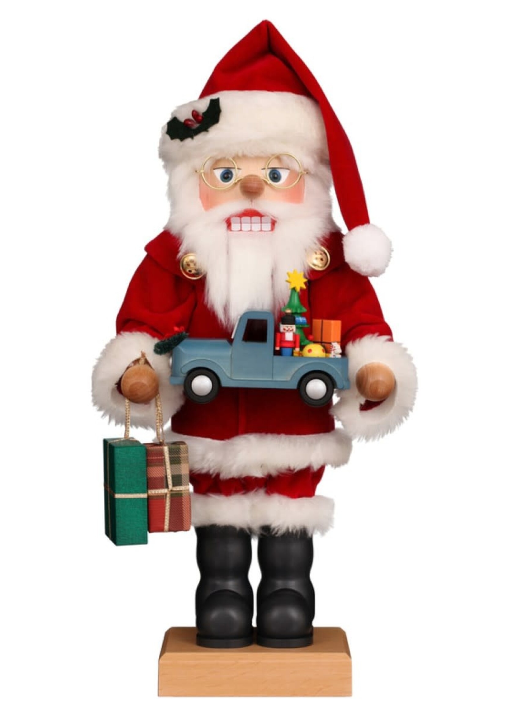 Christian Ulbricht 0 852  Ulbricht Santa Nutcracker with Blue Truck  18.5 inches