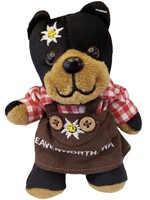 T182 Teddy Black Bear Girl - 6 inches