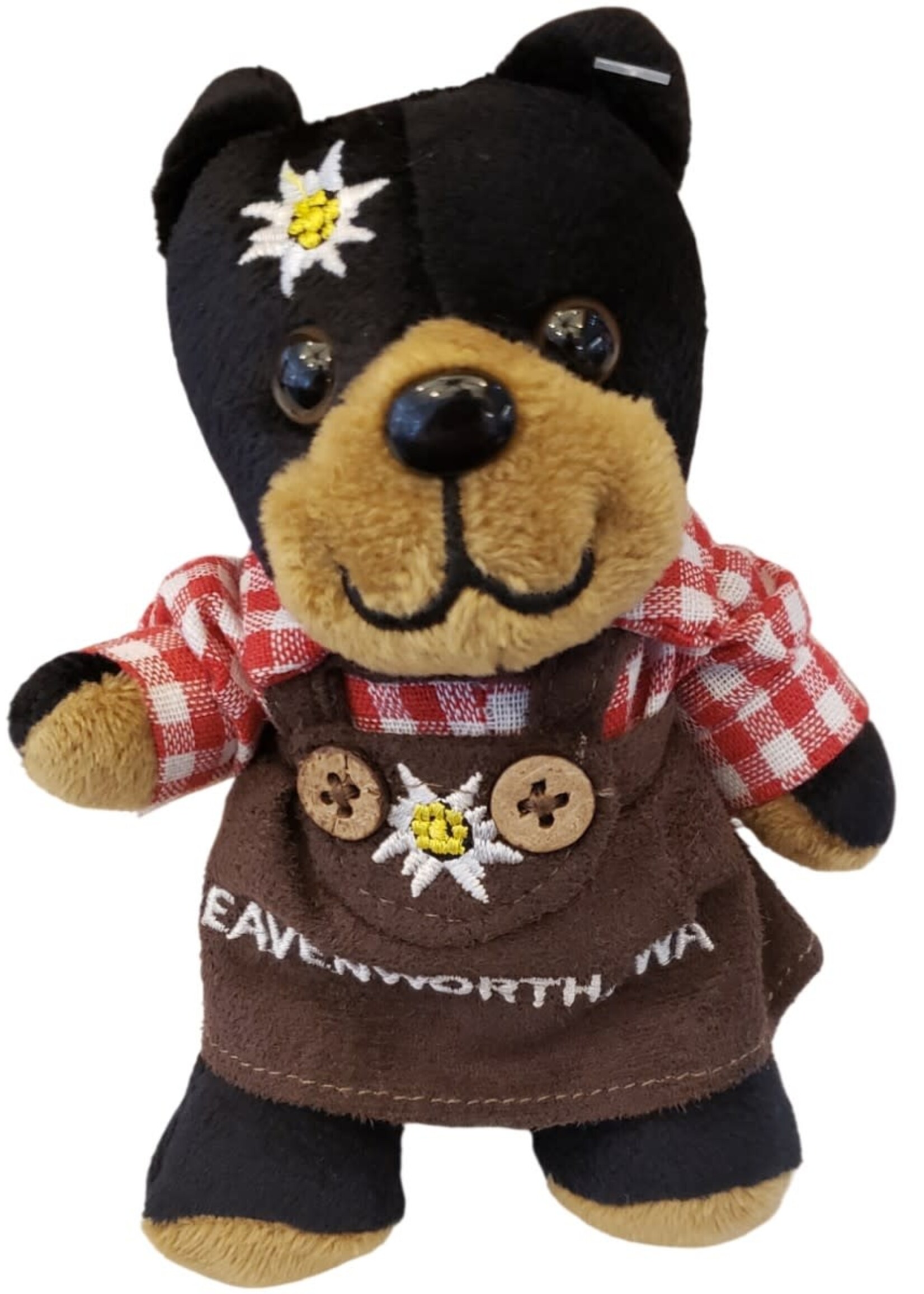 T182 Teddy Black Bear Girl - 6 inches