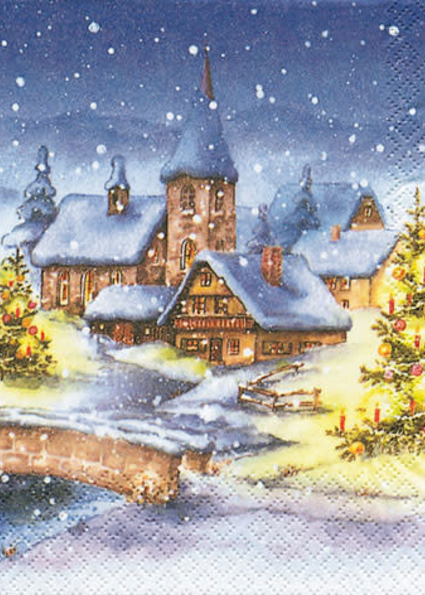 611124 Christmas Village Napkins