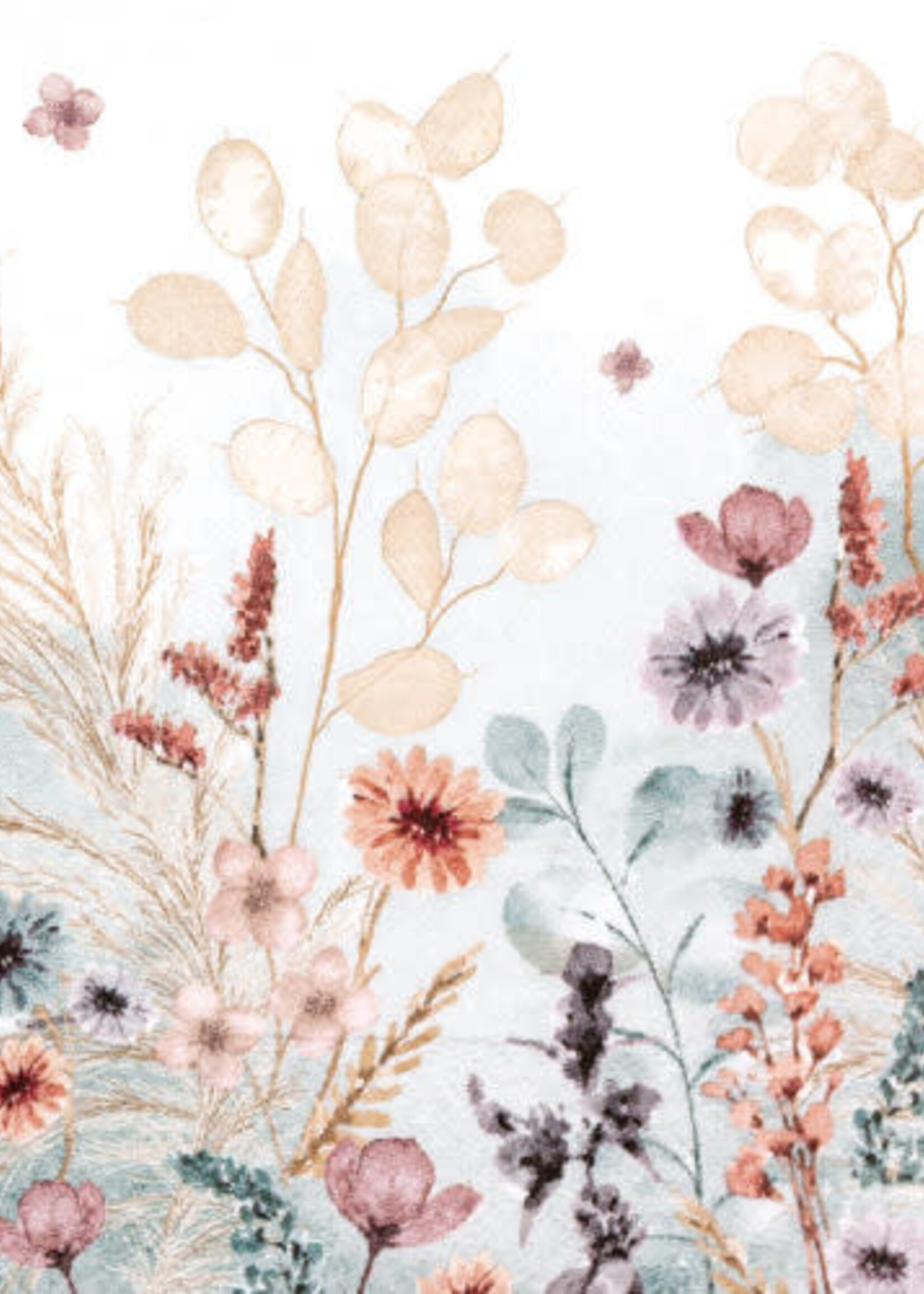 212416 Natural Mellow Flowers Napkins