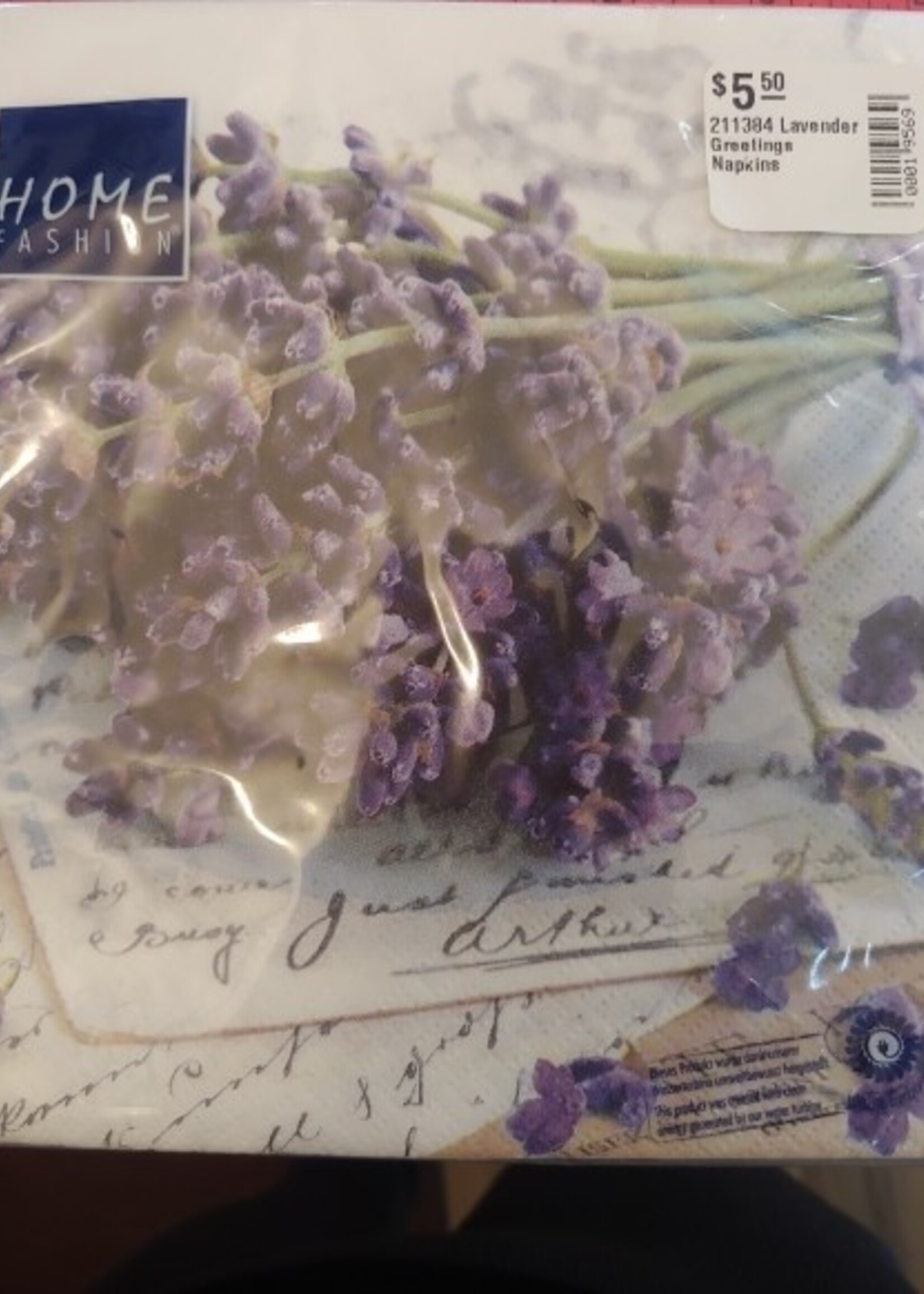 211384 Lavender Greetings Napkins