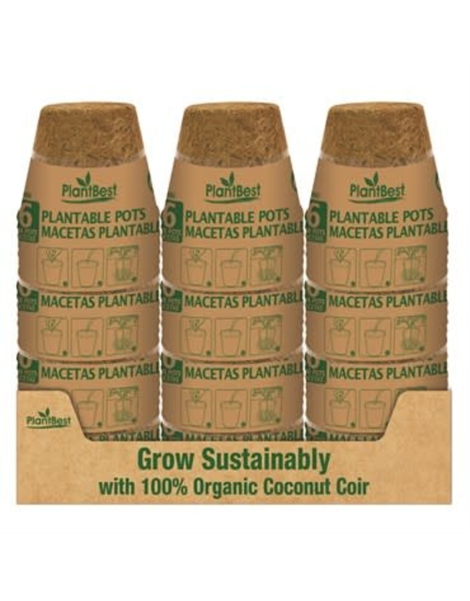 4.25" Biodegradable Coconut Coir Pot - 6 Pack