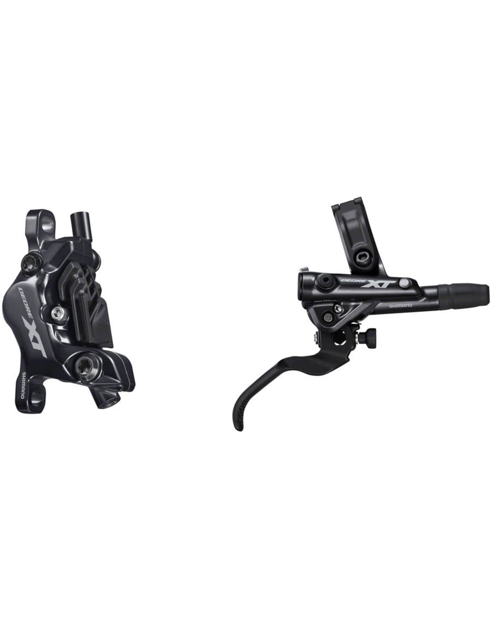Shimano Shimano Deore XT BL-M8100/BR-M8120 Disc Brake and Lever - Rear, Hydraulic, Post Mount, 4-Piston, Finned Metal Pads, Black