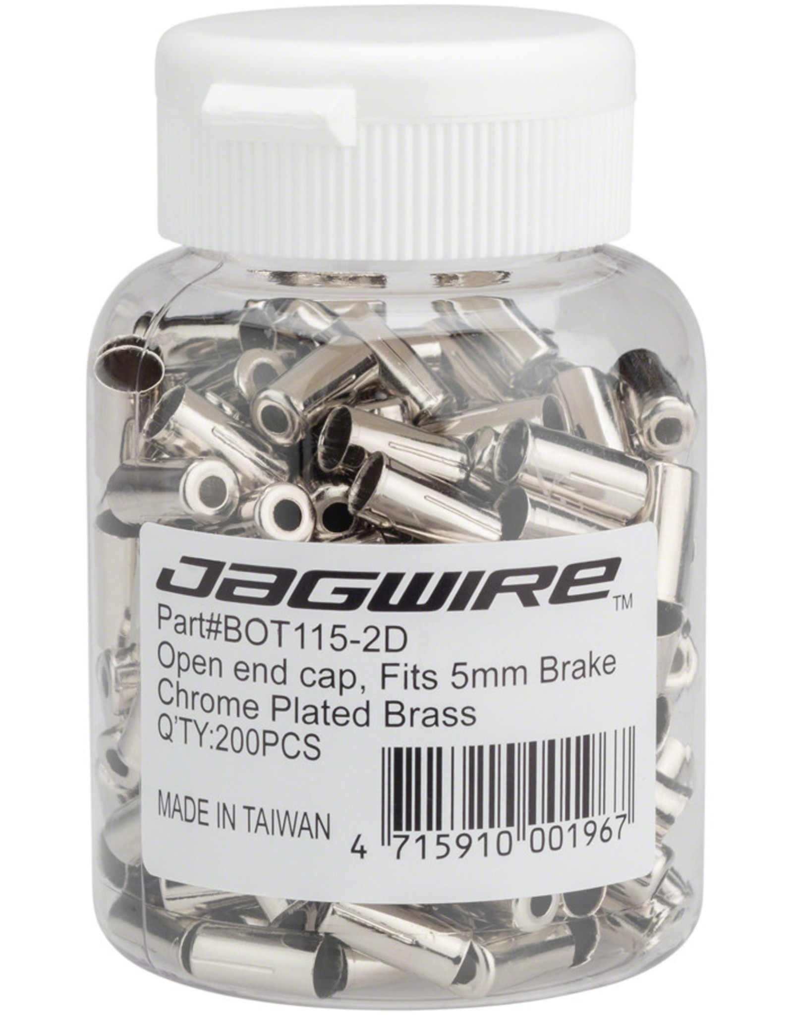 JAGWIRE Jagwire 5mm Open Pre-Crimped End Caps Chome Plated, Single