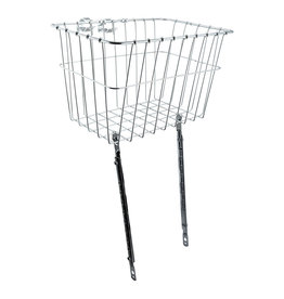 WALD Wald 1352 Front Grocery Basket with Adjustable Legs Silver