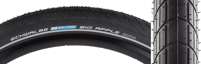 Schwalbe Big Apple Tire 29 x 2.35 Clincher Wire Black Reflective Performance Line Comrade Cycles