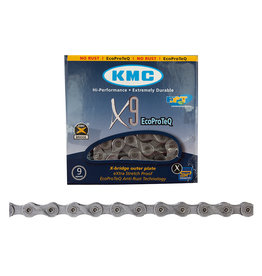 KMC X9-EPT ECO PROTEQ 1/2x32" 116 LINK 9-SPEED CHAIN SILVER AR