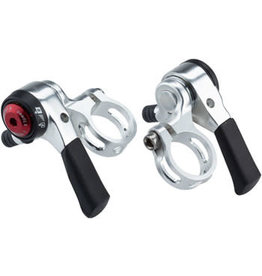 MicroShift microSHIFT Thumb Shifter Set, 8-Speed, Double/Triple, Shimano Compatible, Black