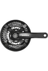 Shimano Shimano Tourney FC-TY501 Crankset - 175mm, 6/7/8-Speed, 42/34/24t, Riveted, Square Taper JIS Spindle Interface, Black
