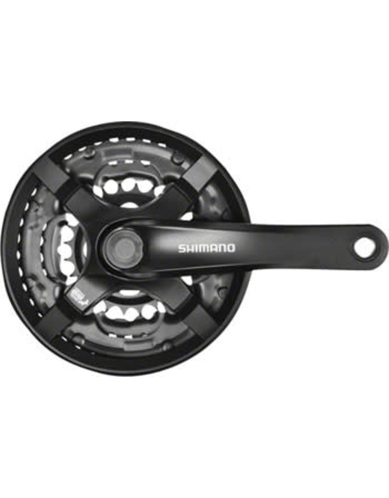 Shimano Shimano Tourney FC-TY501 Crankset - 175mm, 6/7/8-Speed, 42/34/24t, Riveted, Square Taper JIS Spindle Interface, Black