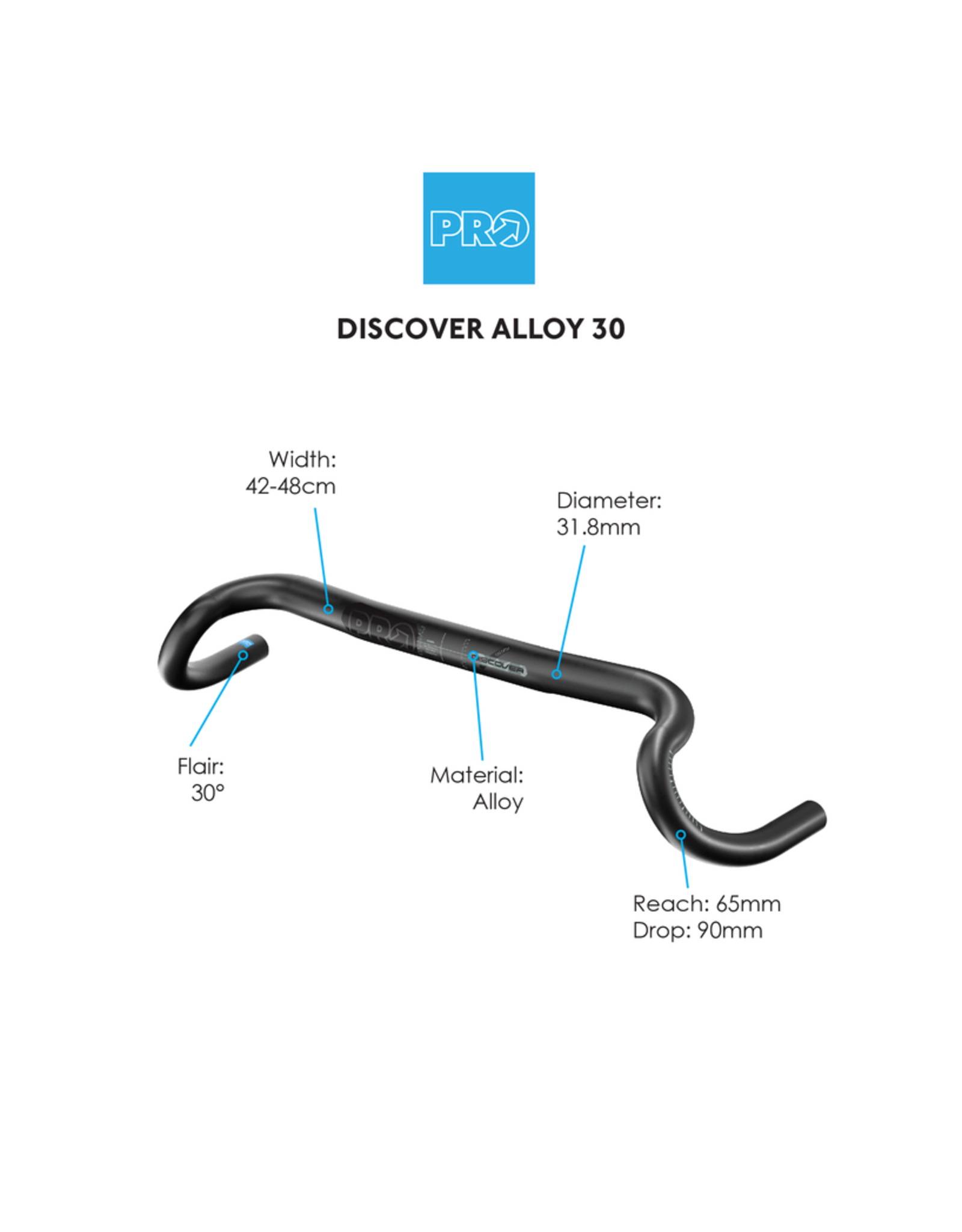 Pro Pro Discover Alloy 30 31.8mm/30D flare Handlebar