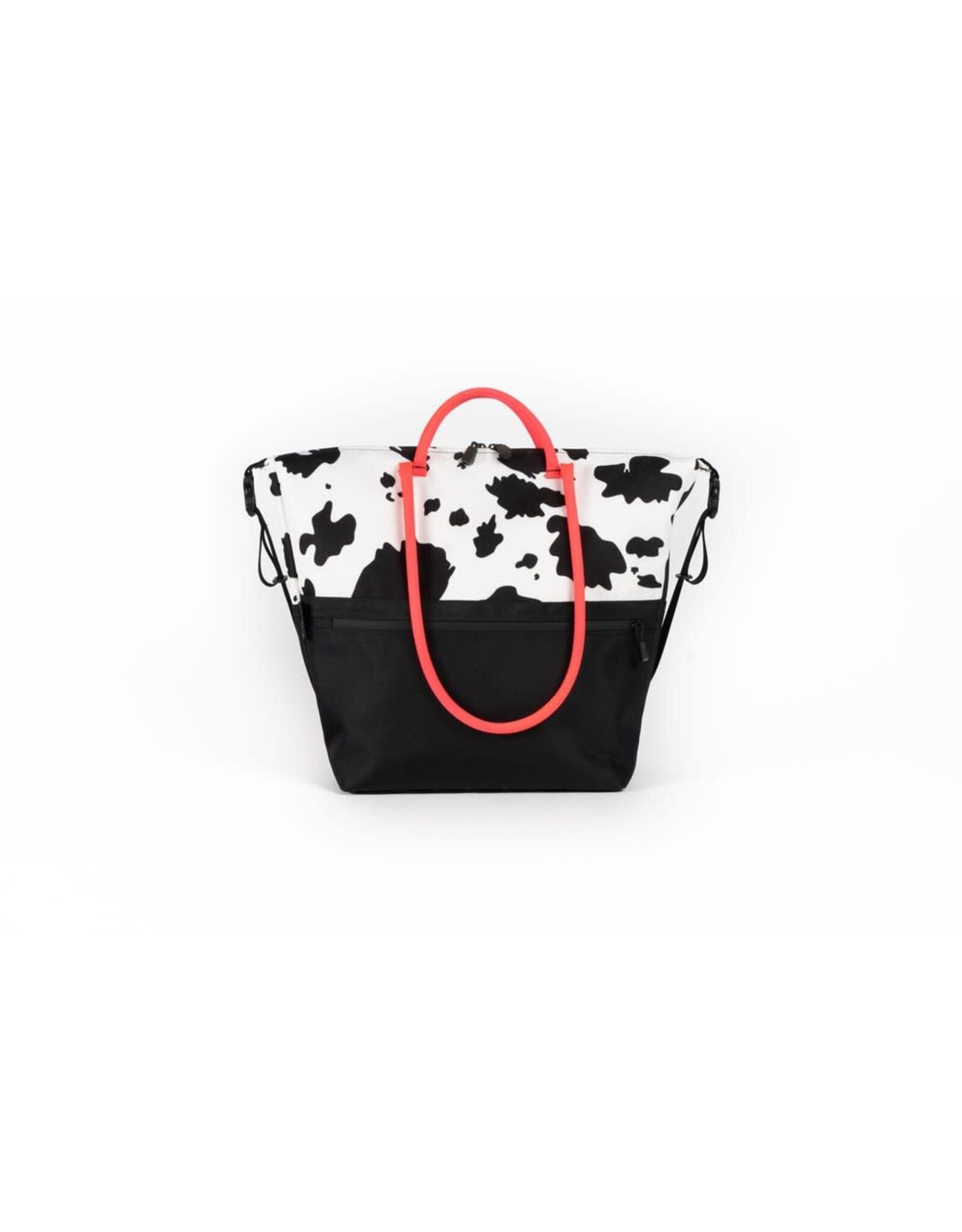 outer shell Outer Shell Everyday Tote Basket Bag Cow Print
