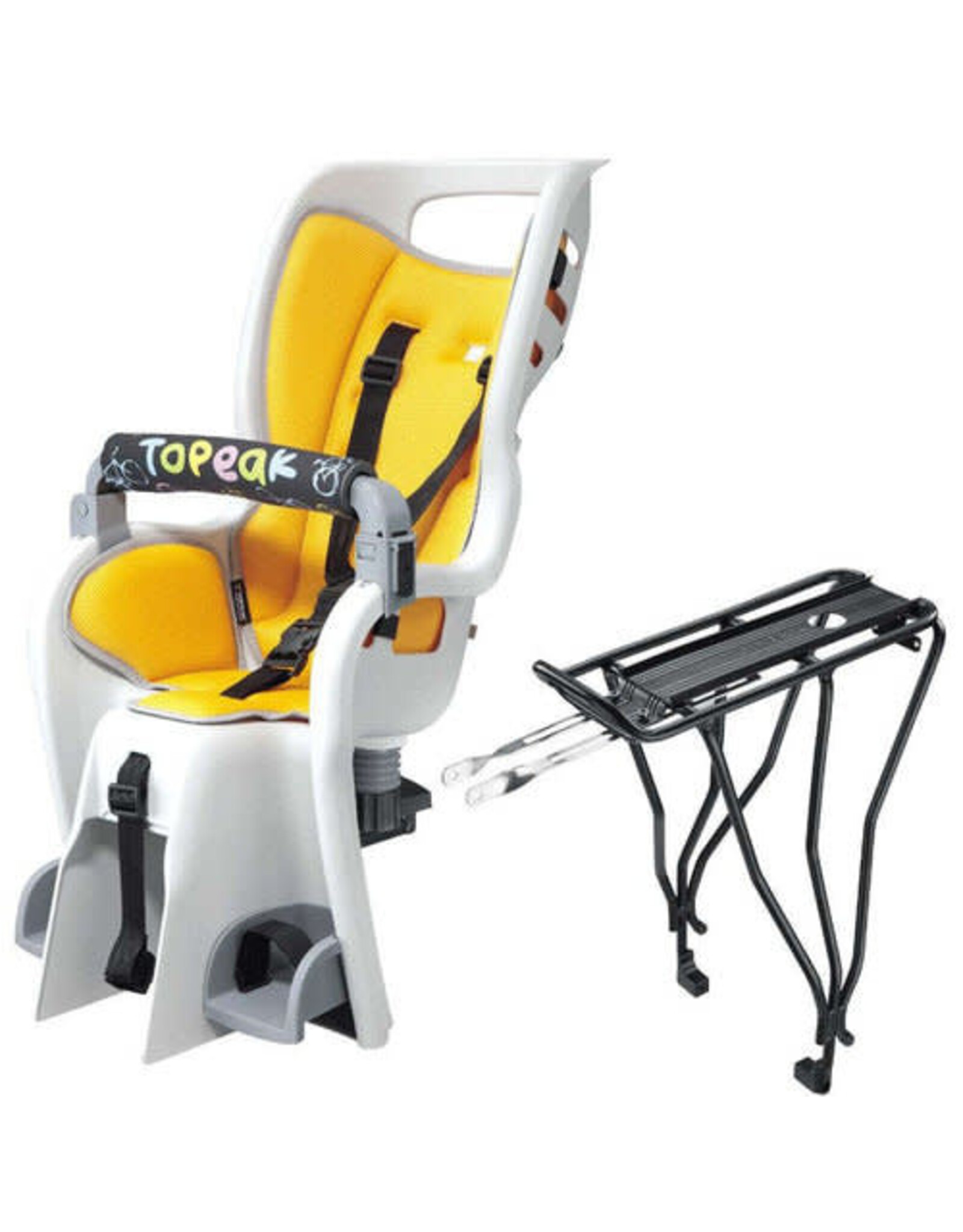 Topeak Topeak Baby Seat II Child Seat With Disc Compatible Rear Rack - Fits 29", MTX 2.0, Gray/Yellow
