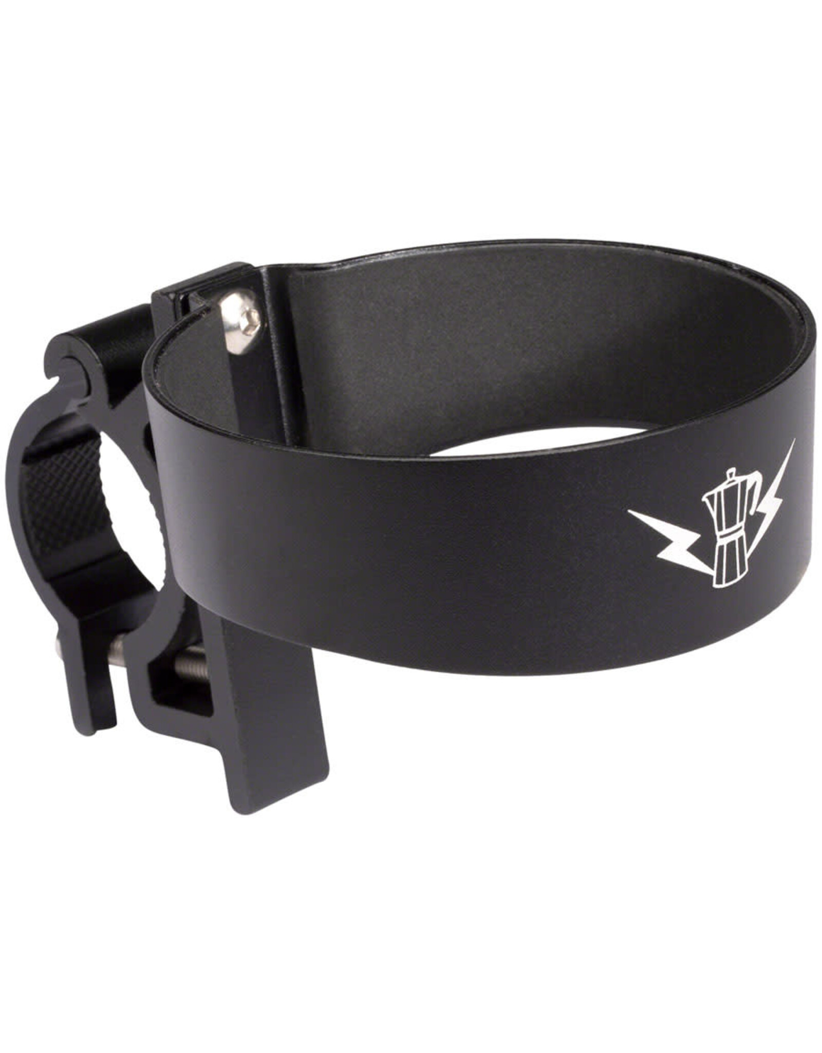 PDW (Portland Design Works) Portland Design Works Barista Cup Holder: 26.0-31.8mm Handlebars, Lightning/Moka Pot Design, Black