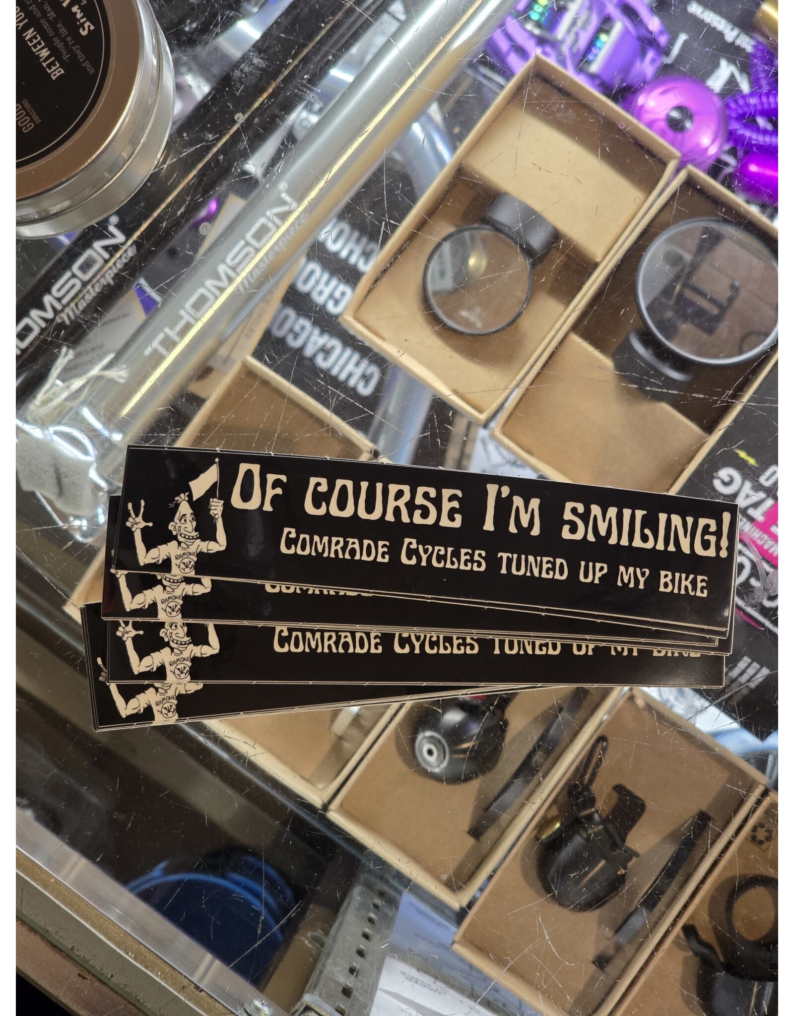 Comrade Cycles Comrade Cycles Of Course I'm Smiling Sticker