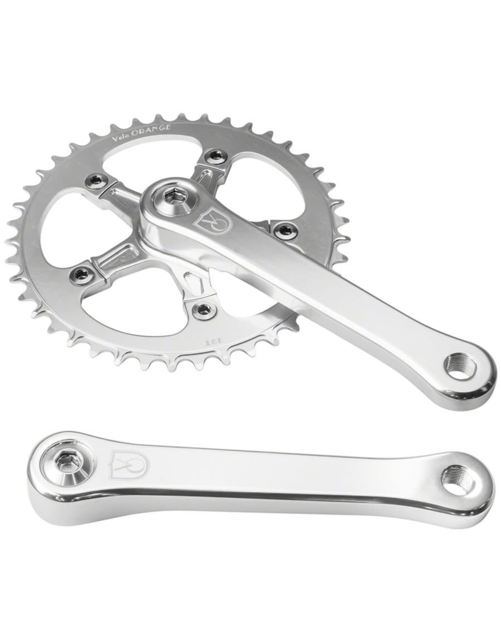 Velo Orange Velo Orange Single Ring Crankset w/ Narrow-Wide Chainring - 170mm, 42t, Square Taper JIS Spindle Interface, Polished Aluminum