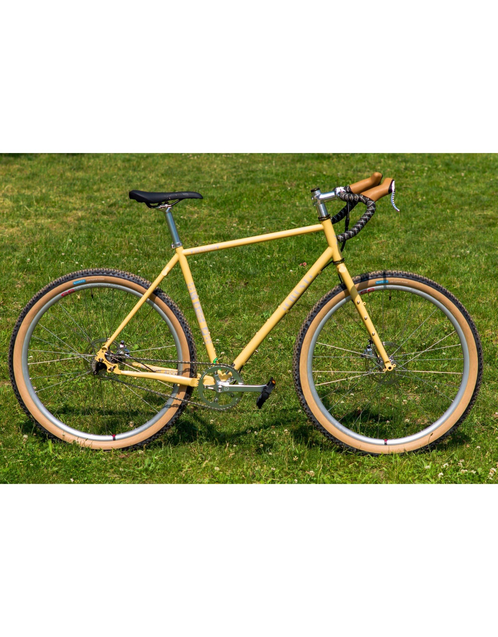 Crust Derecho 56cm Shop Build Drop Bar Single Speed 650b Yellow Silver