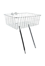 WALD Wald 1372/1392 Front Basket w/ Adjustable Legs fits 7/8" to 31.8mm bars  Silver  Large 18x13x6"