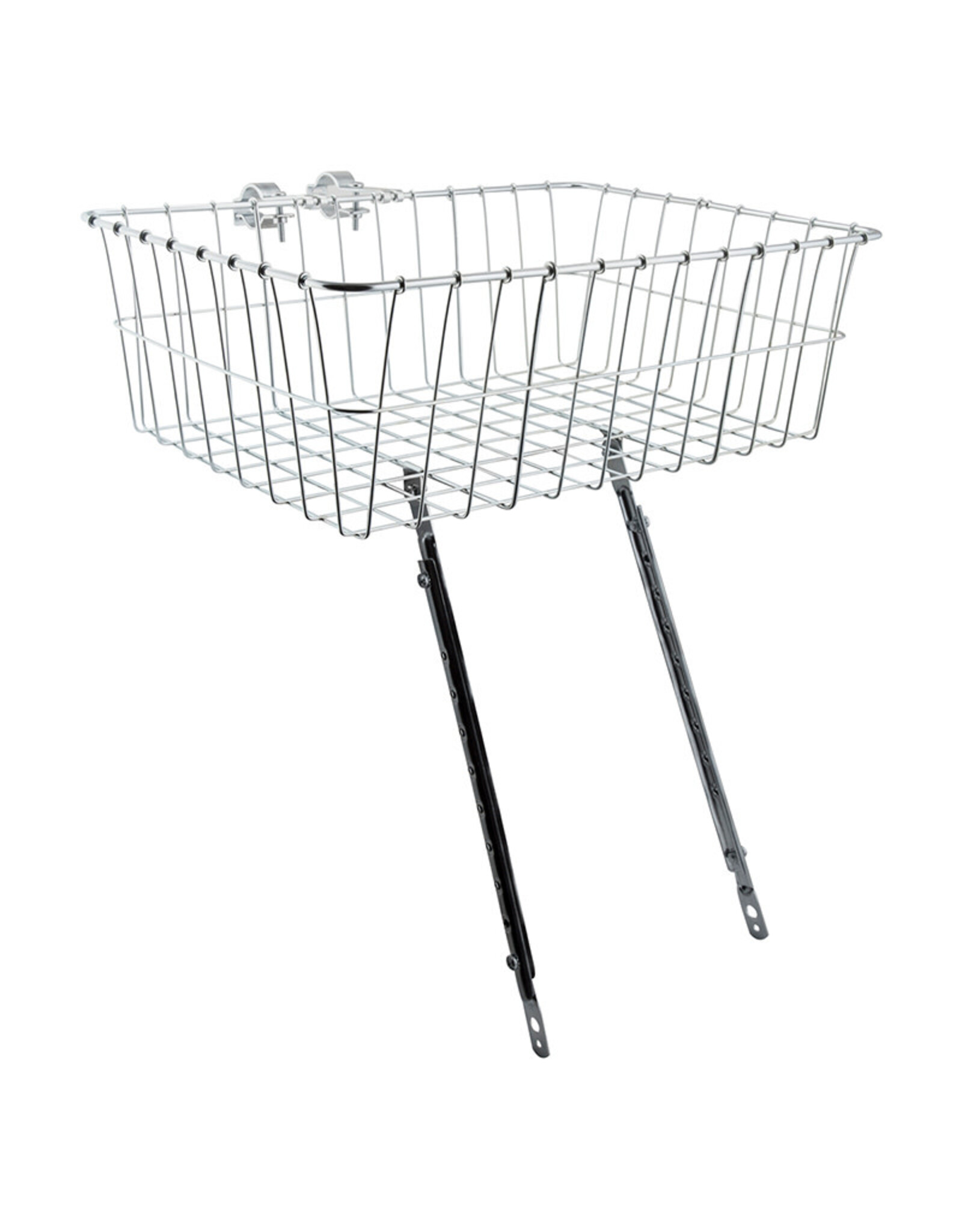 WALD Wald 1372/1392 Front Basket w/ Adjustable Legs fits 7/8" to 31.8mm bars  Silver  Large 18x13x6"