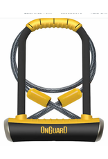 OnGuard OnGuard PitBull Series U-Lock - 4.5 x 9", Keyed, Black/Yellow, w/ Cable & Bracket