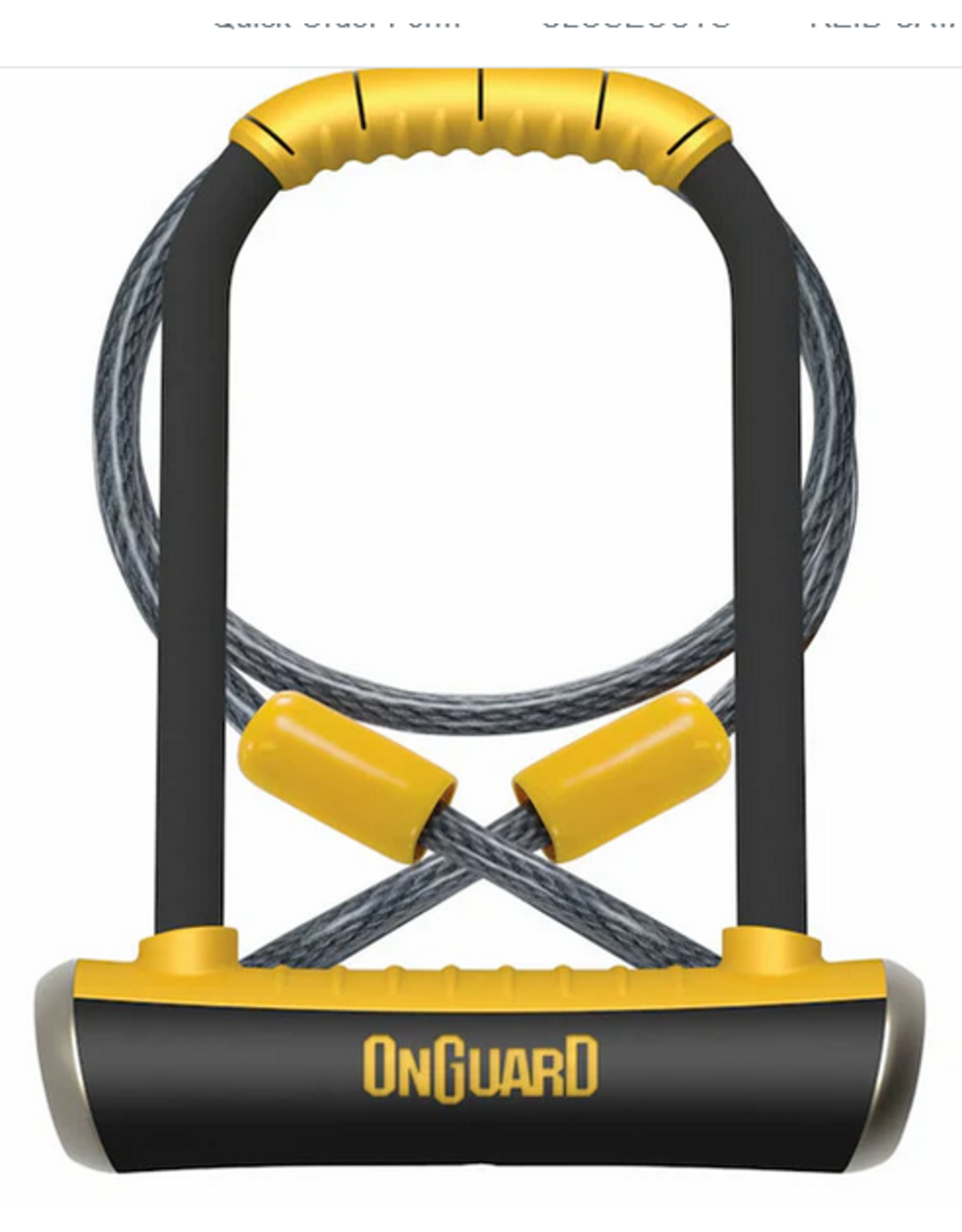 OnGuard OnGuard PitBull Series U-Lock - 4.5 x 9", Keyed, Black/Yellow, w/ Cable & Bracket