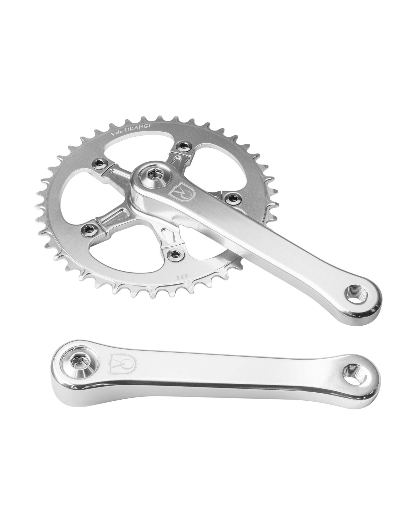 Velo Orange Velo Orange Single Ring Crankset w/ Narrow-Wide Chainring - 170mm, 42t, Square Taper JIS Spindle Interface, Polished Aluminum