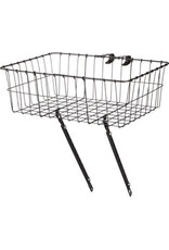 WALD Wald 1372/1392 Front Basket w/ Adjustable Legs fits  7/8 to 1" bars Black Large 18x13x6"