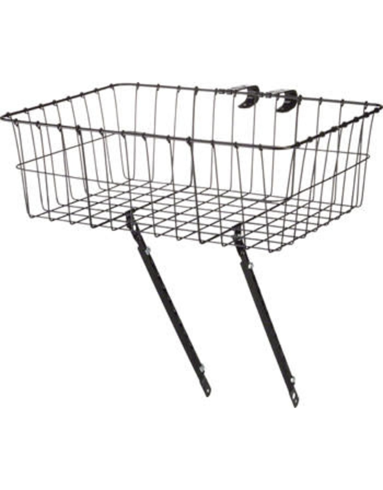 WALD Wald 1372/1392 Front Basket w/ Adjustable Legs fits  7/8 to 1" bars Black Large 18x13x6"