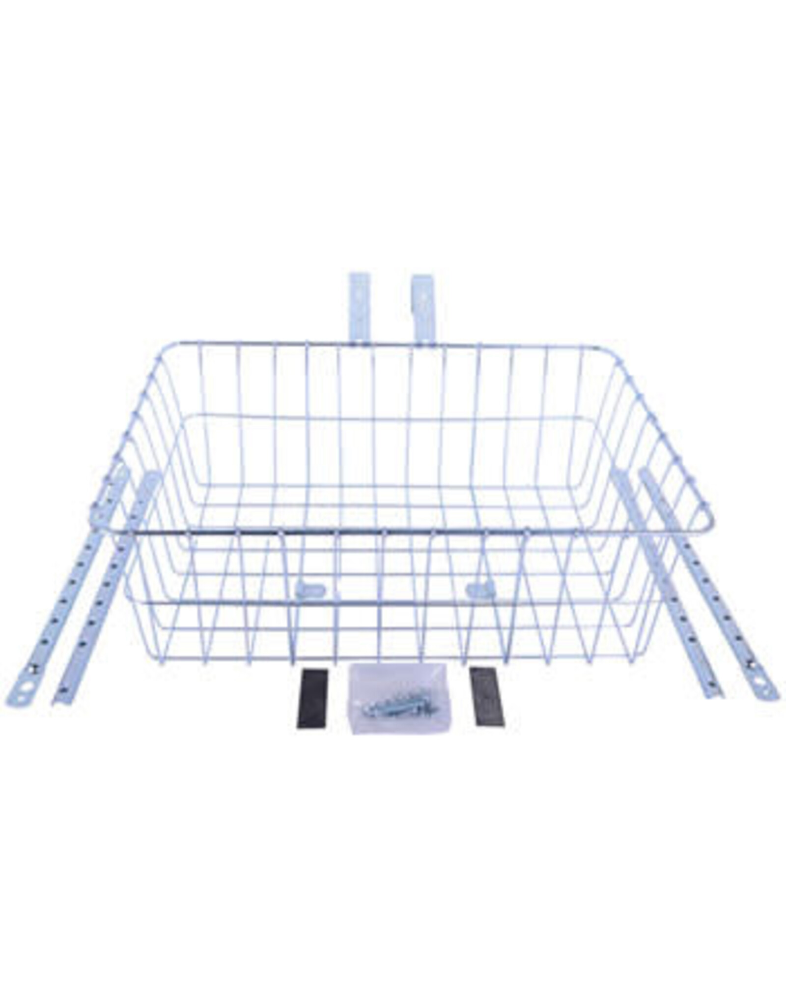 WALD Wald 1372/1392 Front Basket w/ Adjustable Legs fits 7/8" to 31.8mm bars  Silver  Large 18x13x6"