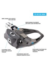 Shimano Shimano Road Clipless Pedal PD-R9100 SPD-SL Dura Ace  w/ Cleat (SM-SH12 ) +4mm Axle