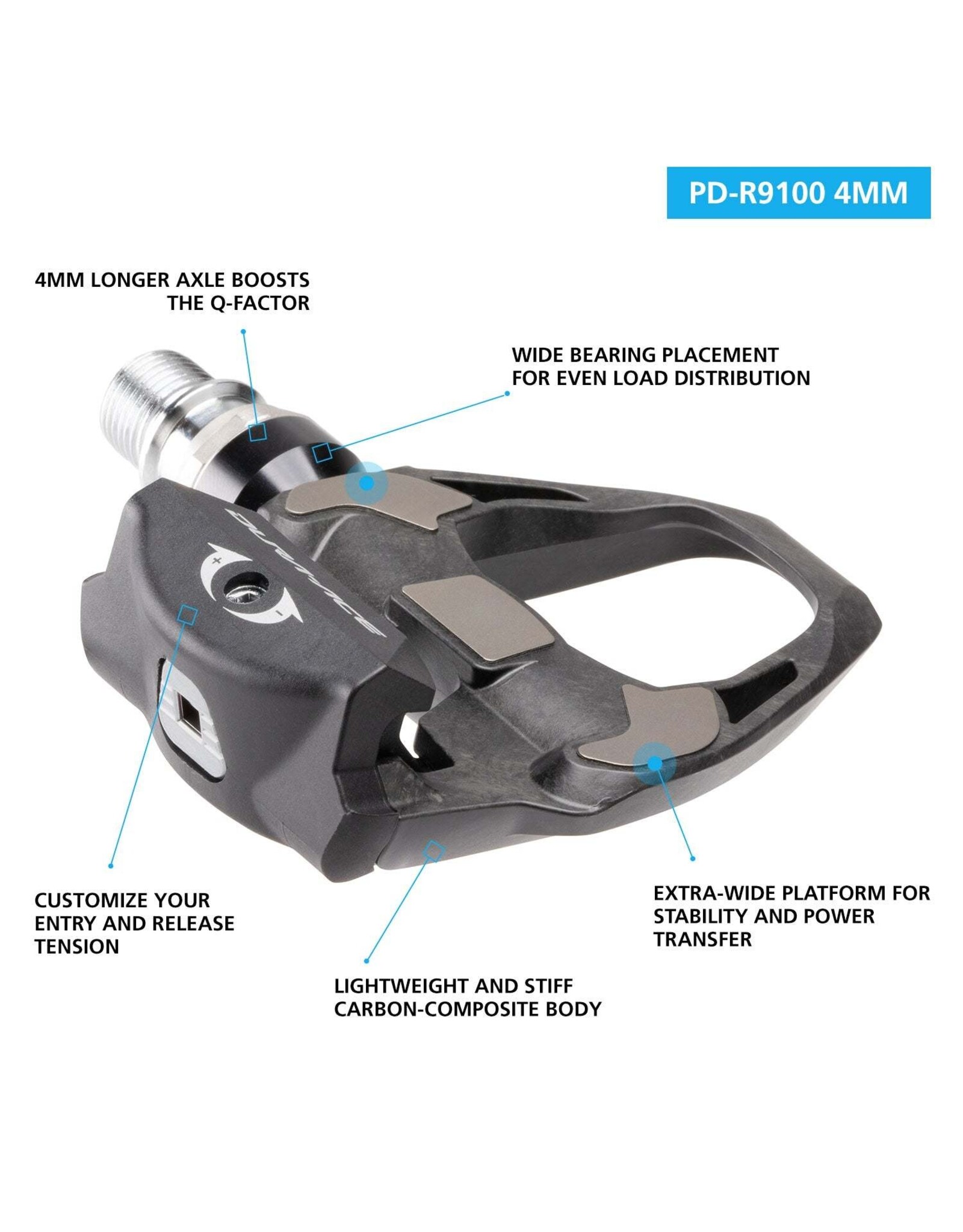 Shimano Shimano Road Clipless Pedal PD-R9100 SPD-SL Dura Ace  w/ Cleat (SM-SH12 ) +4mm Axle
