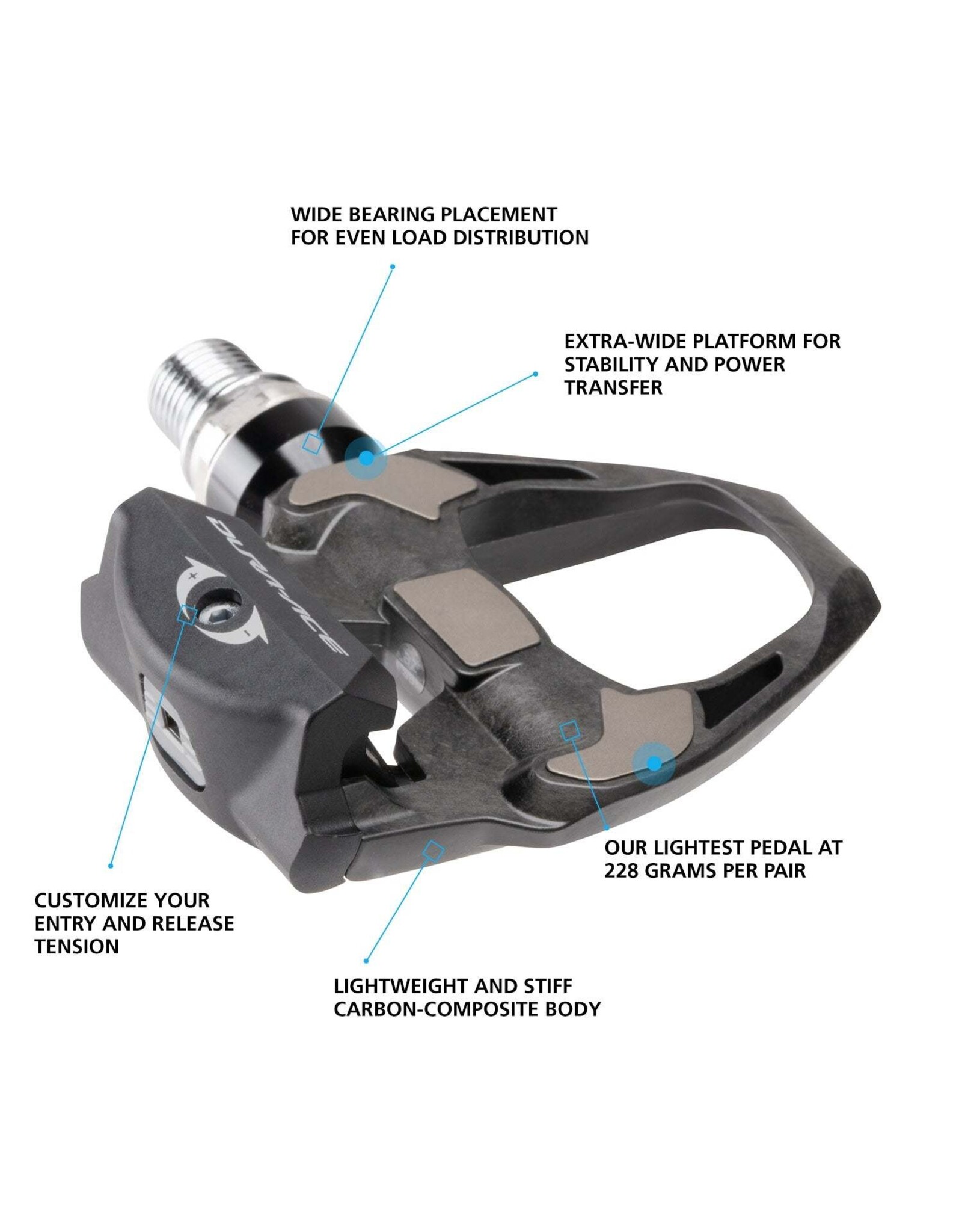 Shimano Shimano Road Clipless Pedal PD-R9100 SPD-SL Dura Ace  w/ Cleat (SM-SH12 ) +4mm Axle