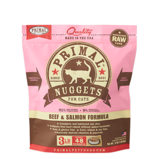 Primal Primal Cat Frozen Raw Nuggets Beef & Salmon 3#