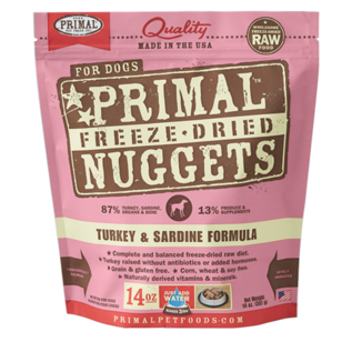 Primal Primal Dog FD Raw Nuggets Turkey & Sardine 14oz