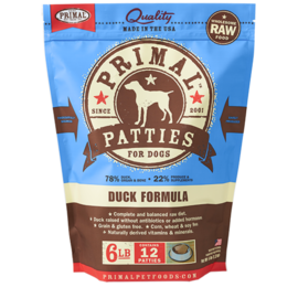 Primal Primal Dog Frozen Raw Patties Duck 6#