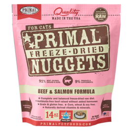 Primal Primal Cat FD Raw Nuggets Beef & Salmon 14oz