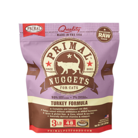 Primal Primal Cat Frozen Raw Nuggets Turkey 3#