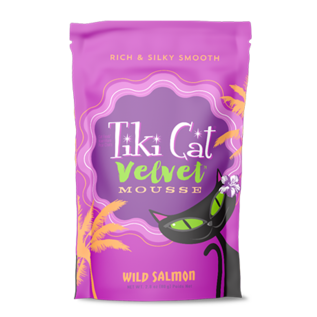 Tiki Cat Tiki Cat Velvet Mousse Pouch Salmon 2.8z