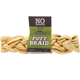 Redbarn Pet Products Redbarn Beef Esophagus Puff Braid 9"