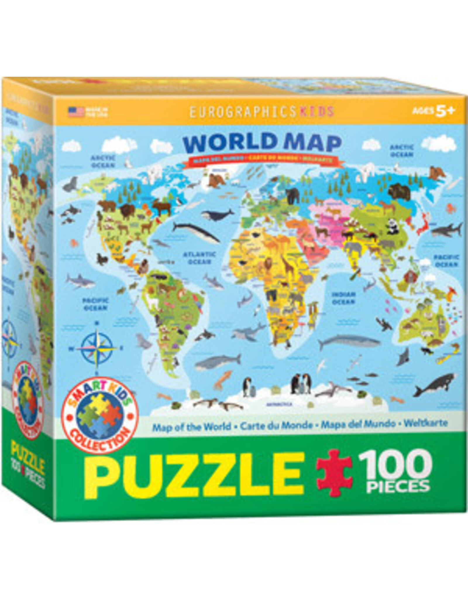 Eurographics Illustrated Map of the World 100pc Cloud Cap Games