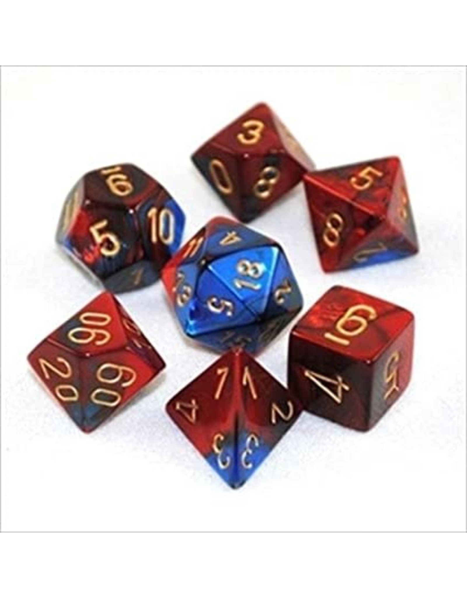 chessex Chessex 7 Dice Set Blue/Red/Gold - Cloud Cap Games