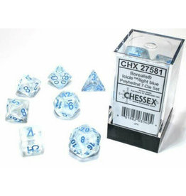 chessex Chessex 7ct Dice Set - Borealis Icicle/ Light Blue