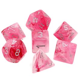 chessex Chessex 7ct Lab Dice Set - Ghostly Glow Pink/Silver