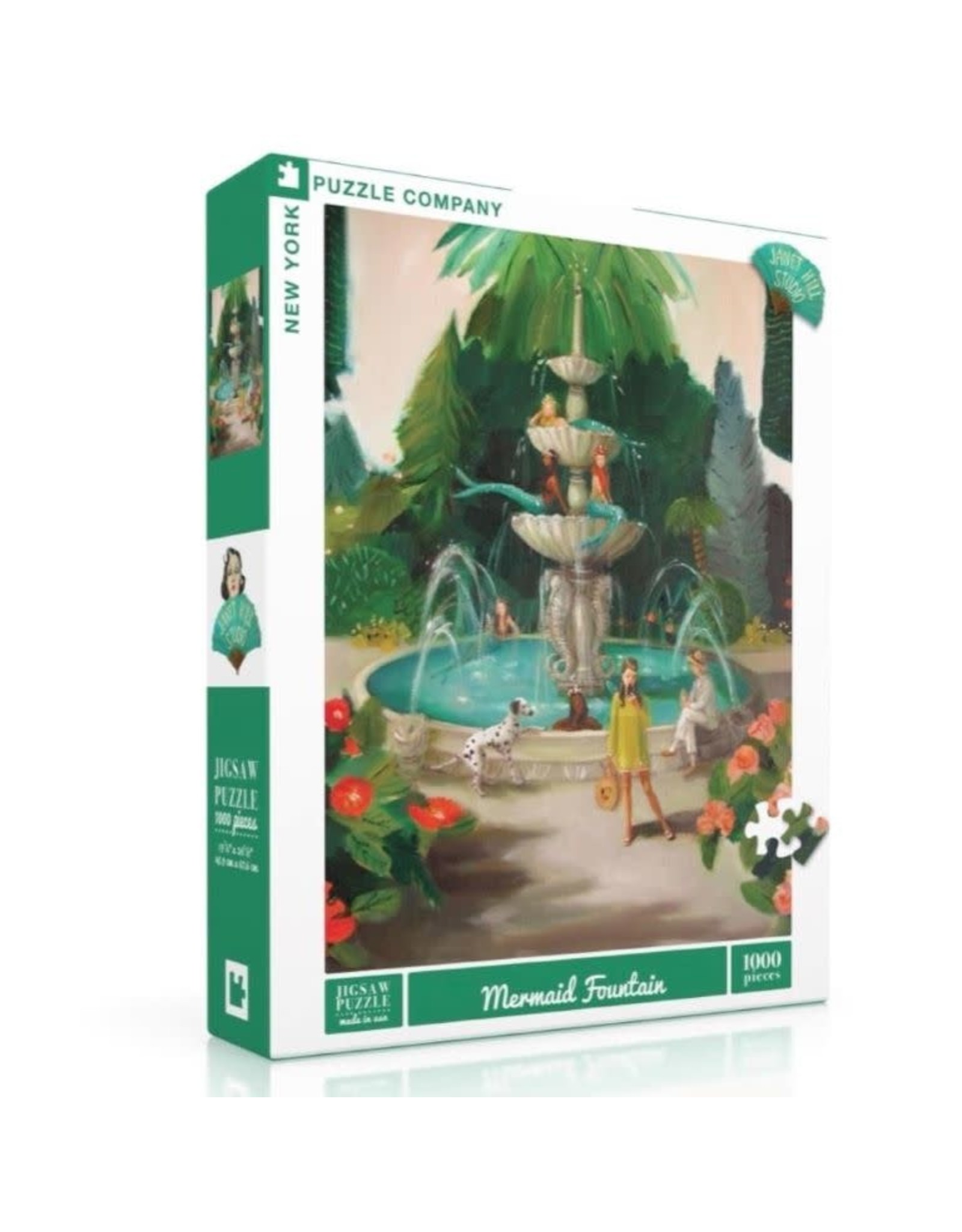 New York Puzzle Company Mermaid Fountain 1000pc New York Puzzle Company Jigsaw Puzzle