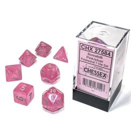 chessex Chessex 7ct Dice Set - Borealis Pink/ Silver