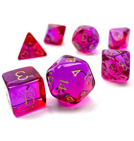 chessex Chessex 7ct Dice Set - Translucent Red/ Violet/ Gold